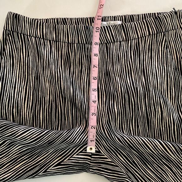 Max Mara Textured Zebra-Print Pants Sz 8 Black And White Cotton Academia preppy - Picture 9 of 10
